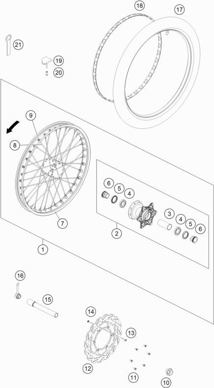 Náhled schématu FRONT WHEEL