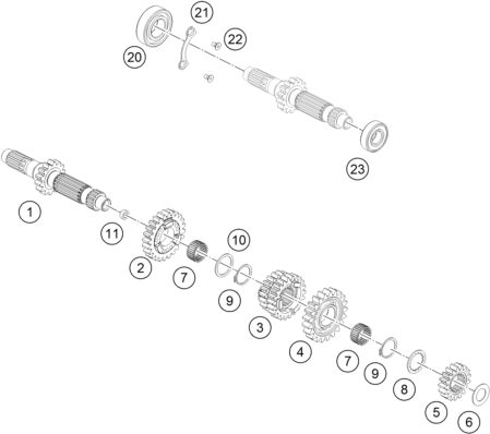 Náhled schématu TRANSMISSION I - MAIN SHAFT