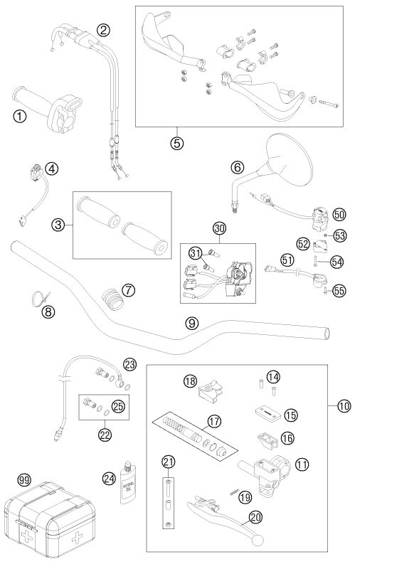 Náhled schématu HANDLEBAR, CONTROLS