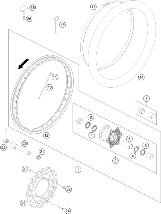 Náhled schématu FRONT WHEEL