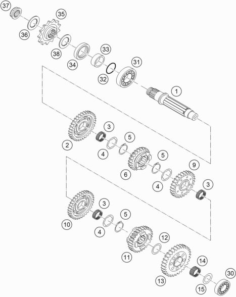 Náhled schématu TRANSMISSION II - COUNTERSHAFT
