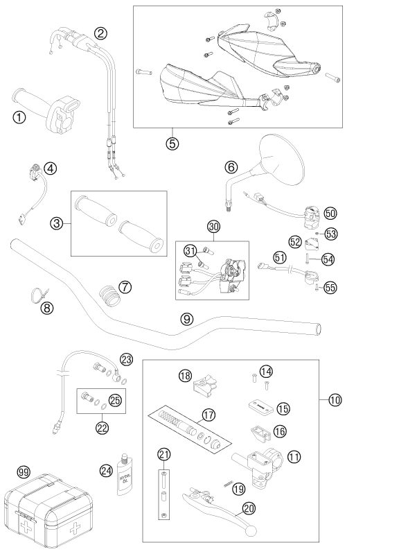 Náhled schématu HANDLEBAR, CONTROLS