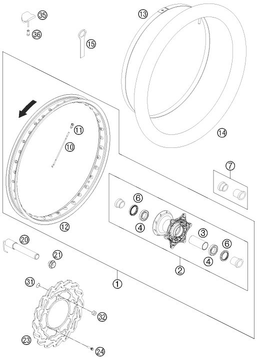 Náhled schématu FRONT WHEEL