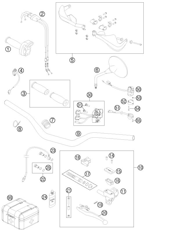 Náhled schématu HANDLEBAR, CONTROLS