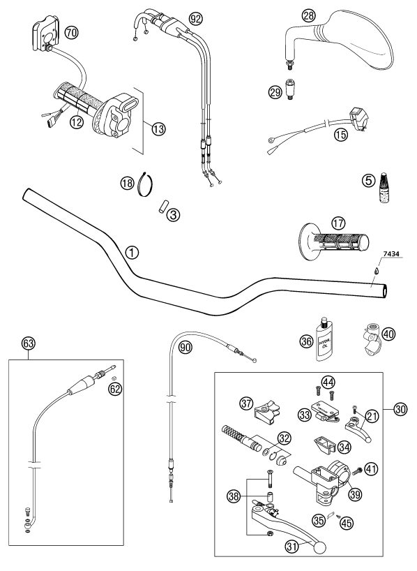 Náhled schématu HANDLEBAR, CONTROLS