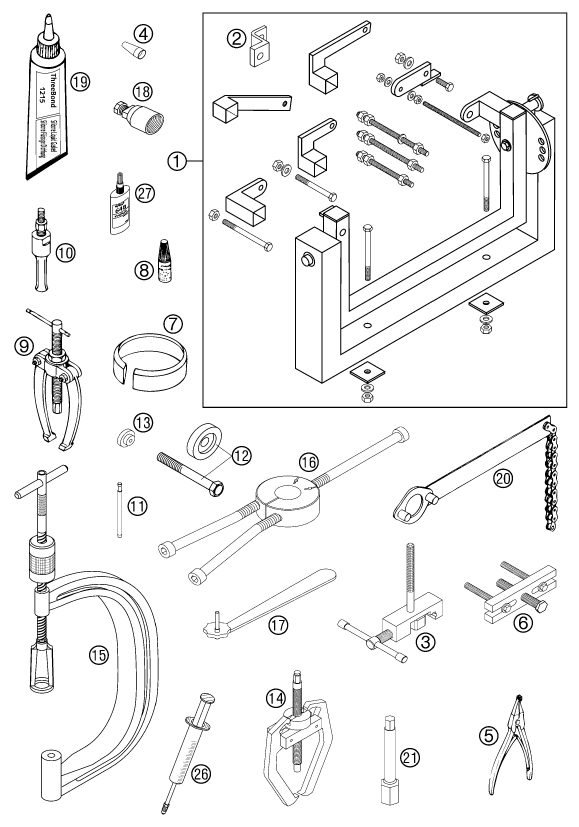 Náhled schématu Special tools (engine)