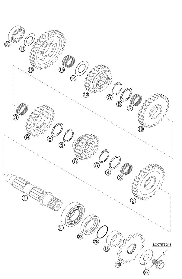 Náhled schématu TRANSMISSION II - COUNTERSHAFT