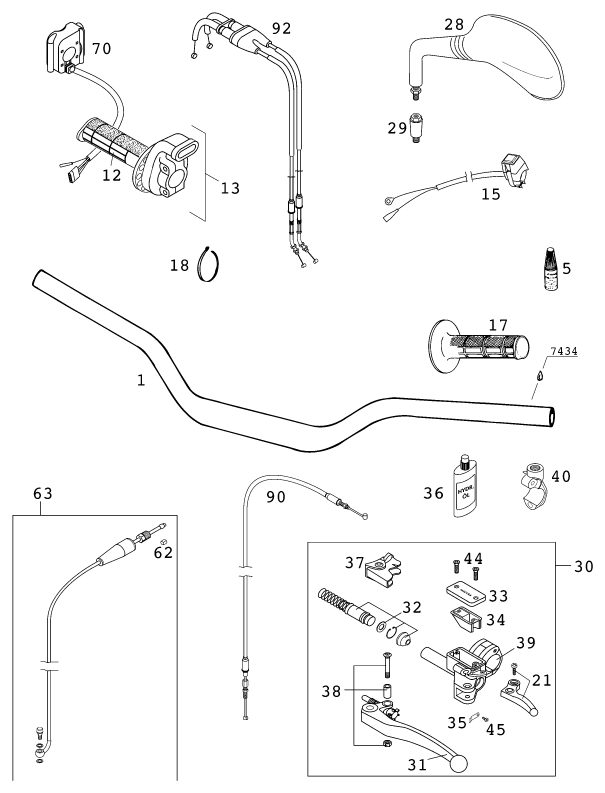 Náhled schématu HANDLEBAR, CONTROLS