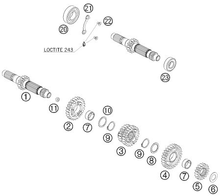 Náhled schématu TRANSMISSION I - MAIN SHAFT