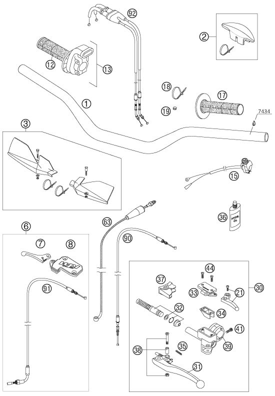 Náhled schématu HANDLEBAR, CONTROLS