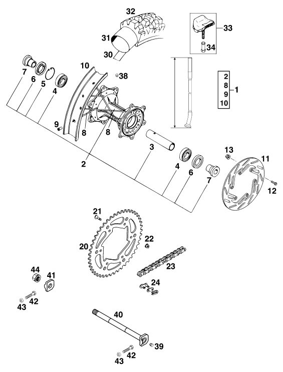 Náhled schématu REAR WHEEL