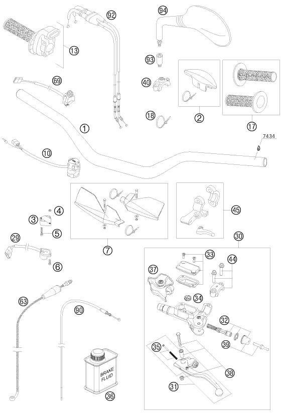 Náhled schématu HANDLEBAR, CONTROLS