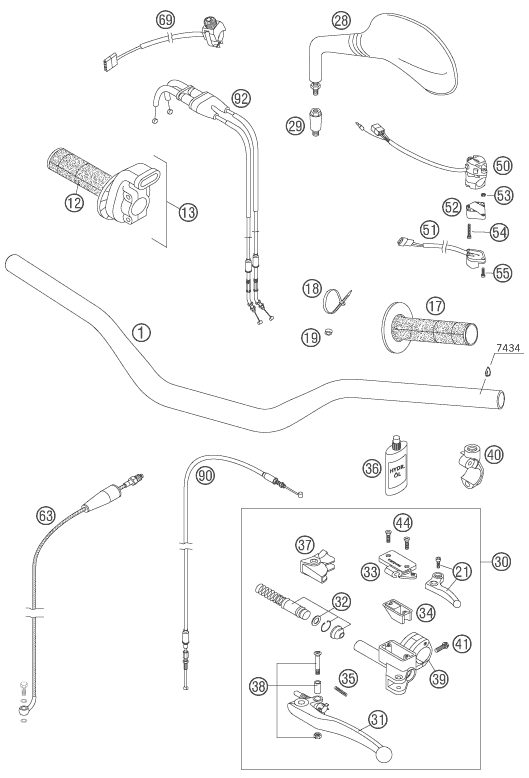 Náhled schématu HANDLEBAR, CONTROLS