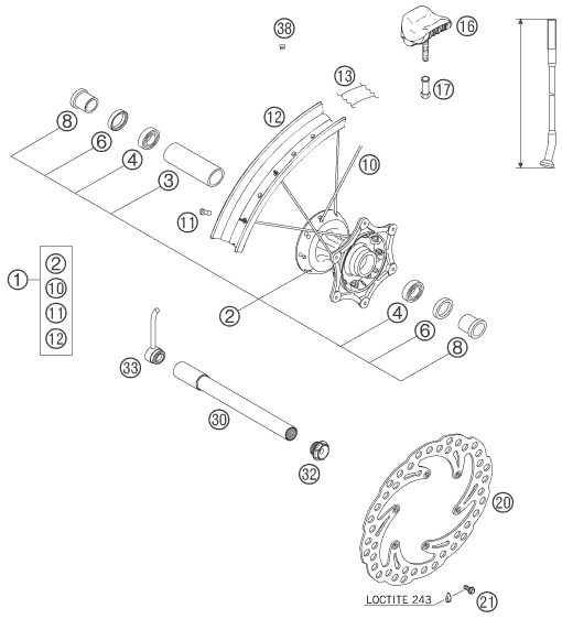Náhled schématu FRONT WHEEL