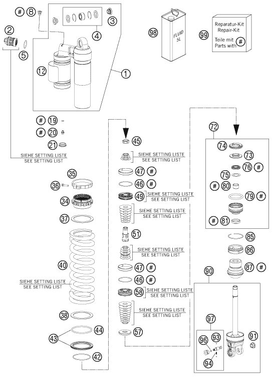 Náhled schématu SHOCK ABSORBER DISASSEMBLED