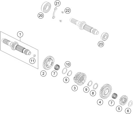 Náhled schématu TRANSMISSION I - MAIN SHAFT