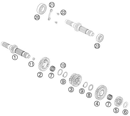 Náhled schématu TRANSMISSION I - MAIN SHAFT