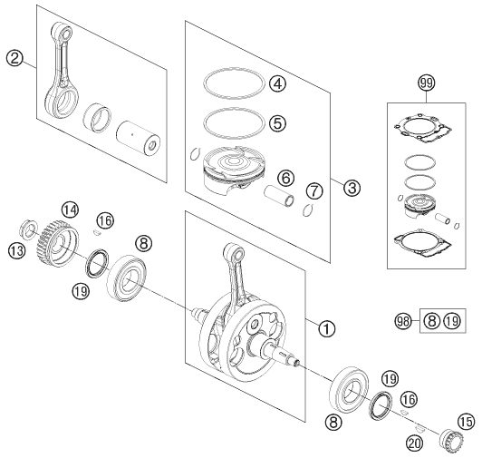 Náhled schématu CRANKSHAFT, PISTON
