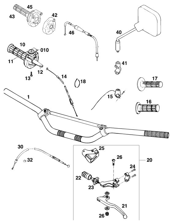Náhled schématu HANDLEBAR, CONTROLS