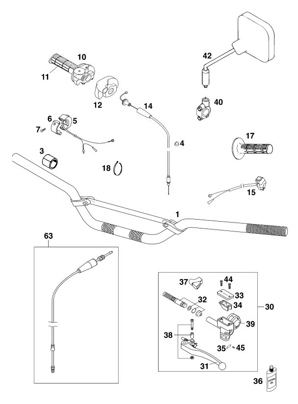 Náhled schématu HANDLEBAR, CONTROLS