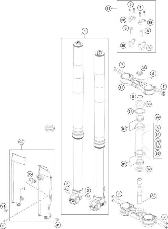 Náhled schématu FRONT FORK, TRIPLE CLAMP