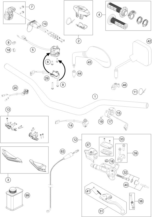 Náhled schématu HANDLEBAR, CONTROLS