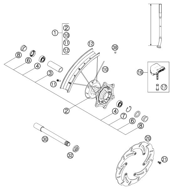 Náhled schématu FRONT WHEEL