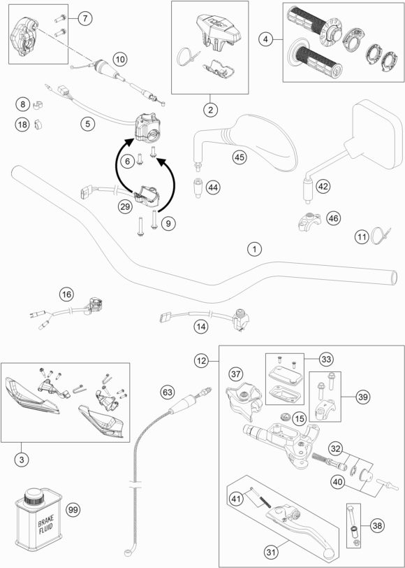 Náhled schématu HANDLEBAR, CONTROLS