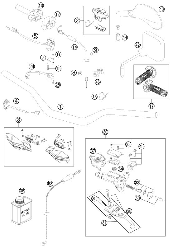 Náhled schématu HANDLEBAR, CONTROLS