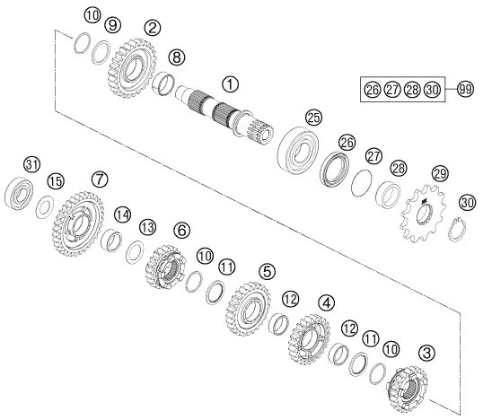 Náhled schématu TRANSMISSION II - COUNTERSHAFT
