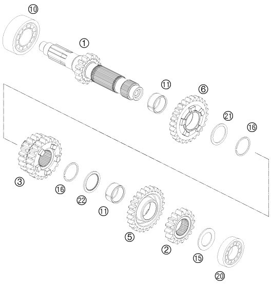 Náhled schématu TRANSMISSION I - MAIN SHAFT