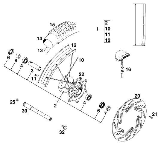 Náhled schématu FRONT WHEEL