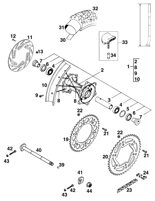 Náhled schématu REAR WHEEL