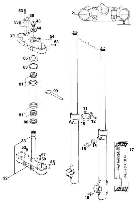 Náhled schématu FRONT FORK, TRIPLE CLAMP