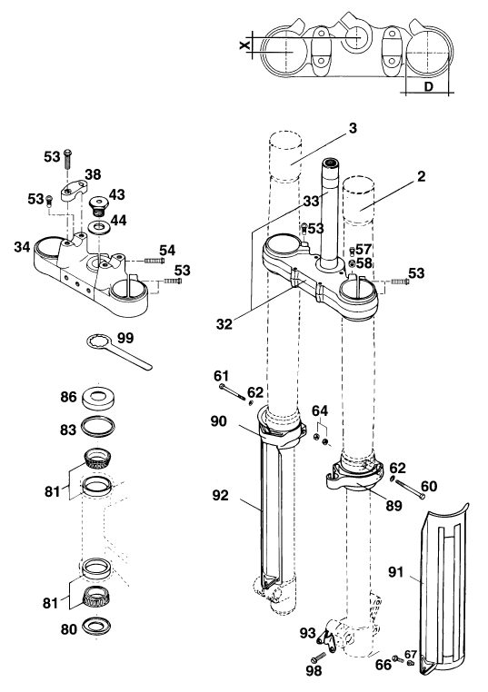 Náhled schématu FRONT FORK, TRIPLE CLAMP