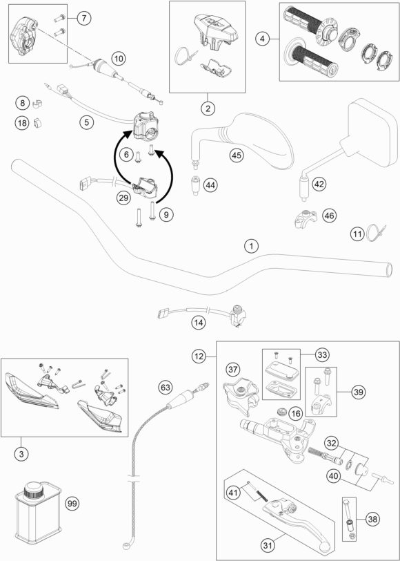 Náhled schématu HANDLEBAR, CONTROLS