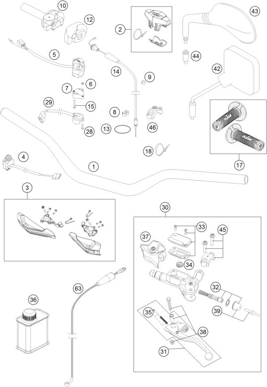 Náhled schématu HANDLEBAR, CONTROLS