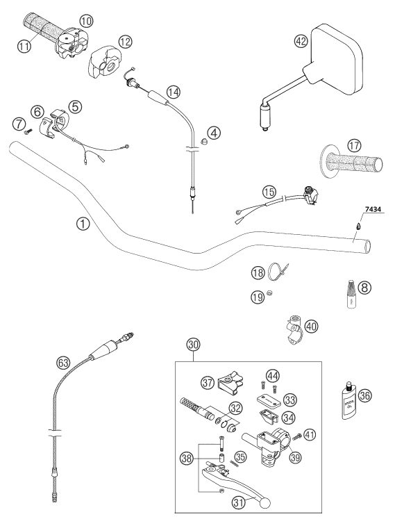 Náhled schématu HANDLEBAR, CONTROLS