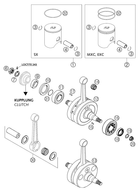 Náhled schématu CRANKSHAFT, PISTON