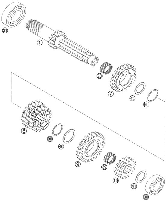 Náhled schématu TRANSMISSION I - MAIN SHAFT