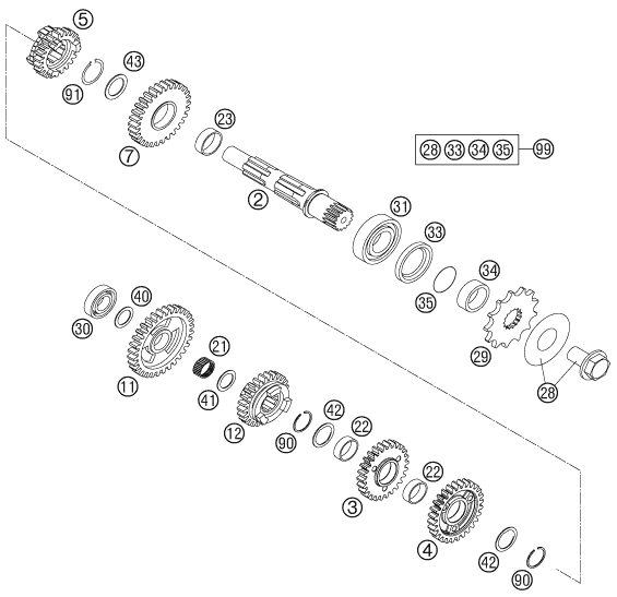 Náhled schématu TRANSMISSION II - COUNTERSHAFT