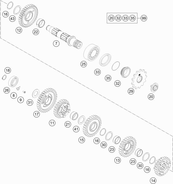 Náhled schématu TRANSMISSION II - COUNTERSHAFT