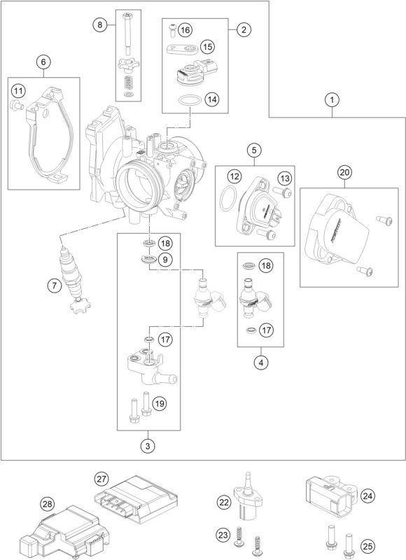 Náhled schématu THROTTLE BODY