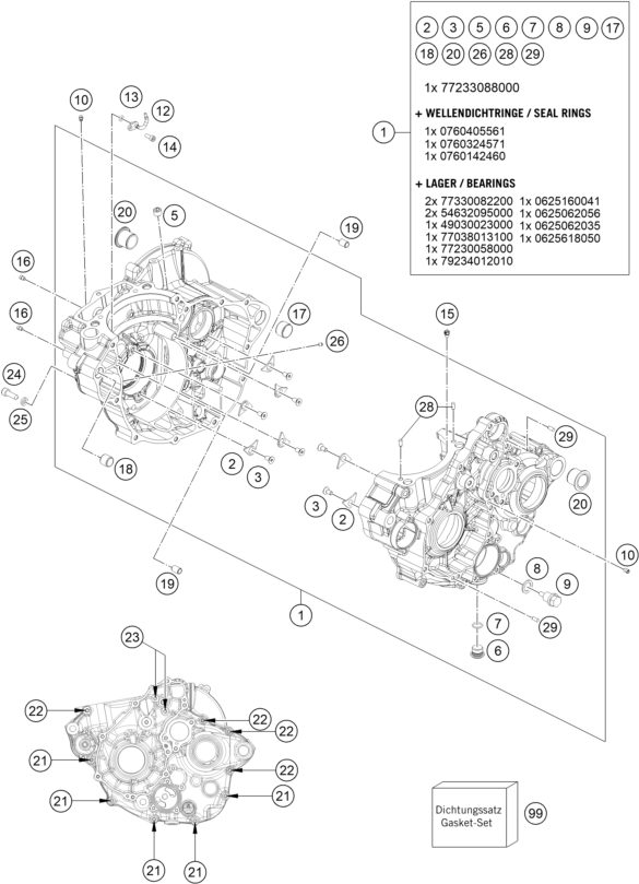 Náhled schématu ENGINE CASE