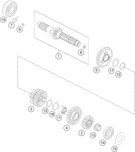 Náhled schématu TRANSMISSION I - MAIN SHAFT