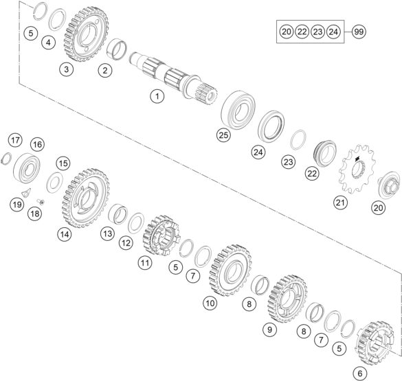 Náhled schématu TRANSMISSION II - COUNTERSHAFT