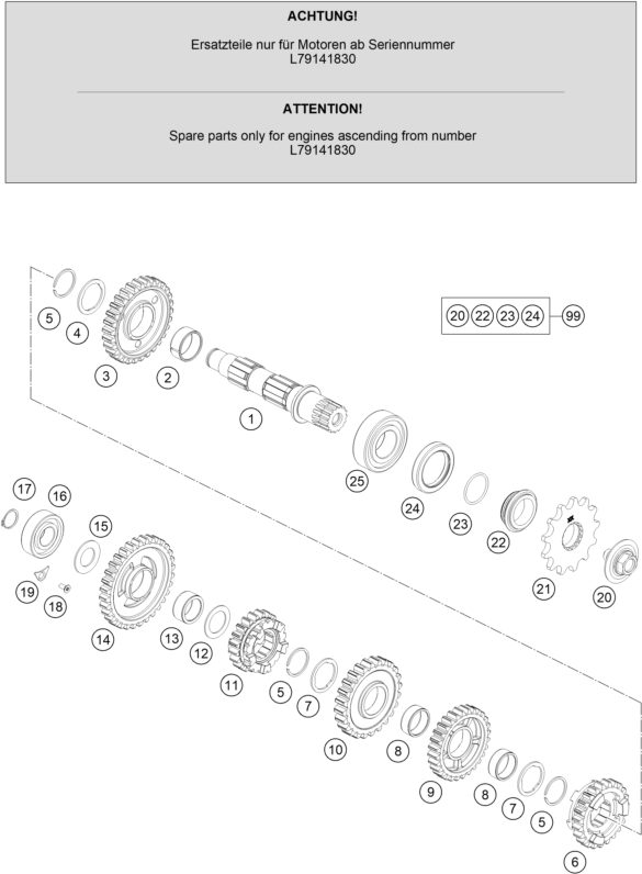 Náhled schématu TRANSMISSION II - COUNTERSHAFT