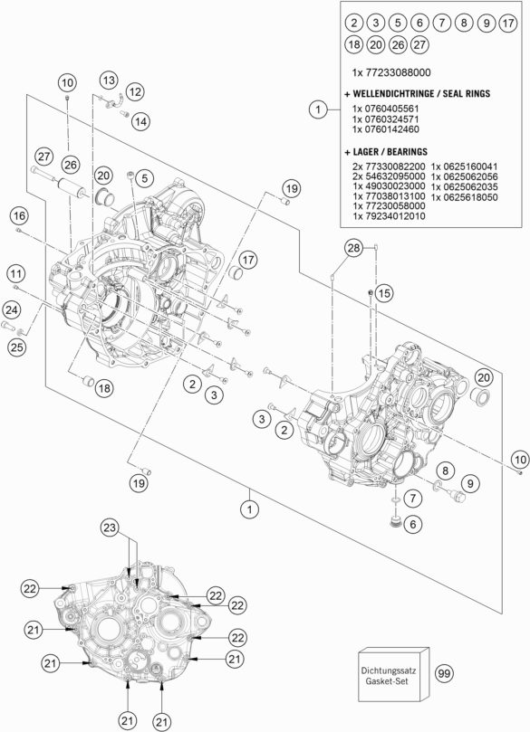 Náhled schématu ENGINE CASE