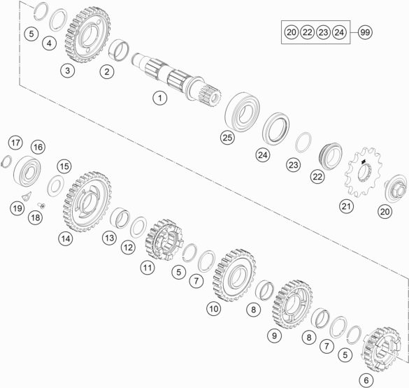 Náhled schématu TRANSMISSION II - COUNTERSHAFT