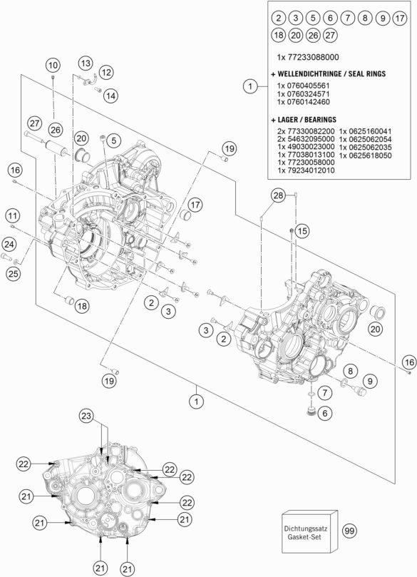 Náhled schématu ENGINE CASE